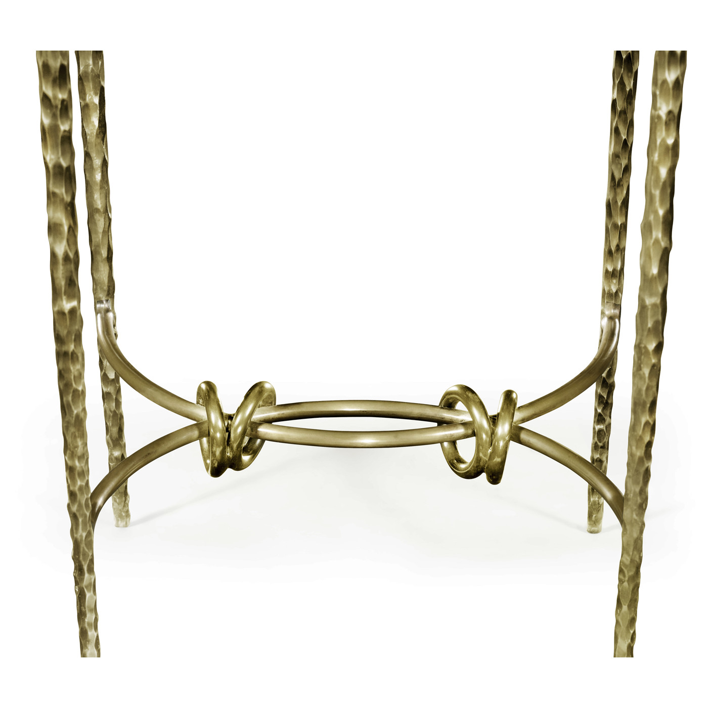 Hammered Light Brown Brass Circular Side Table