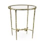 Hammered Light Brown Brass Circular Side Table