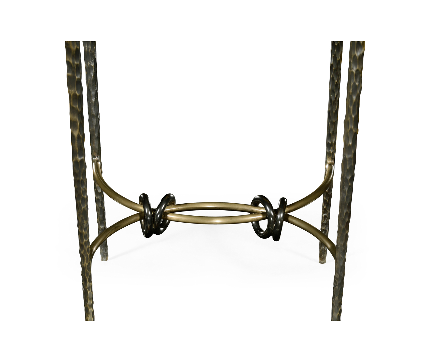 Hammered Antique Black Brass Circular Side Table