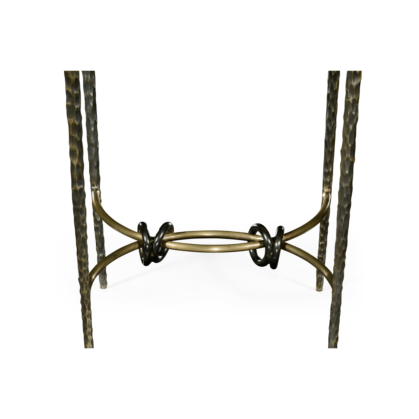 Hammered Antique Black Brass Circular Side Table