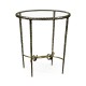 Hammered Antique Black Brass Circular Side Table