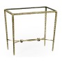 Hammered Light Brown Brass Rectangular Side Table