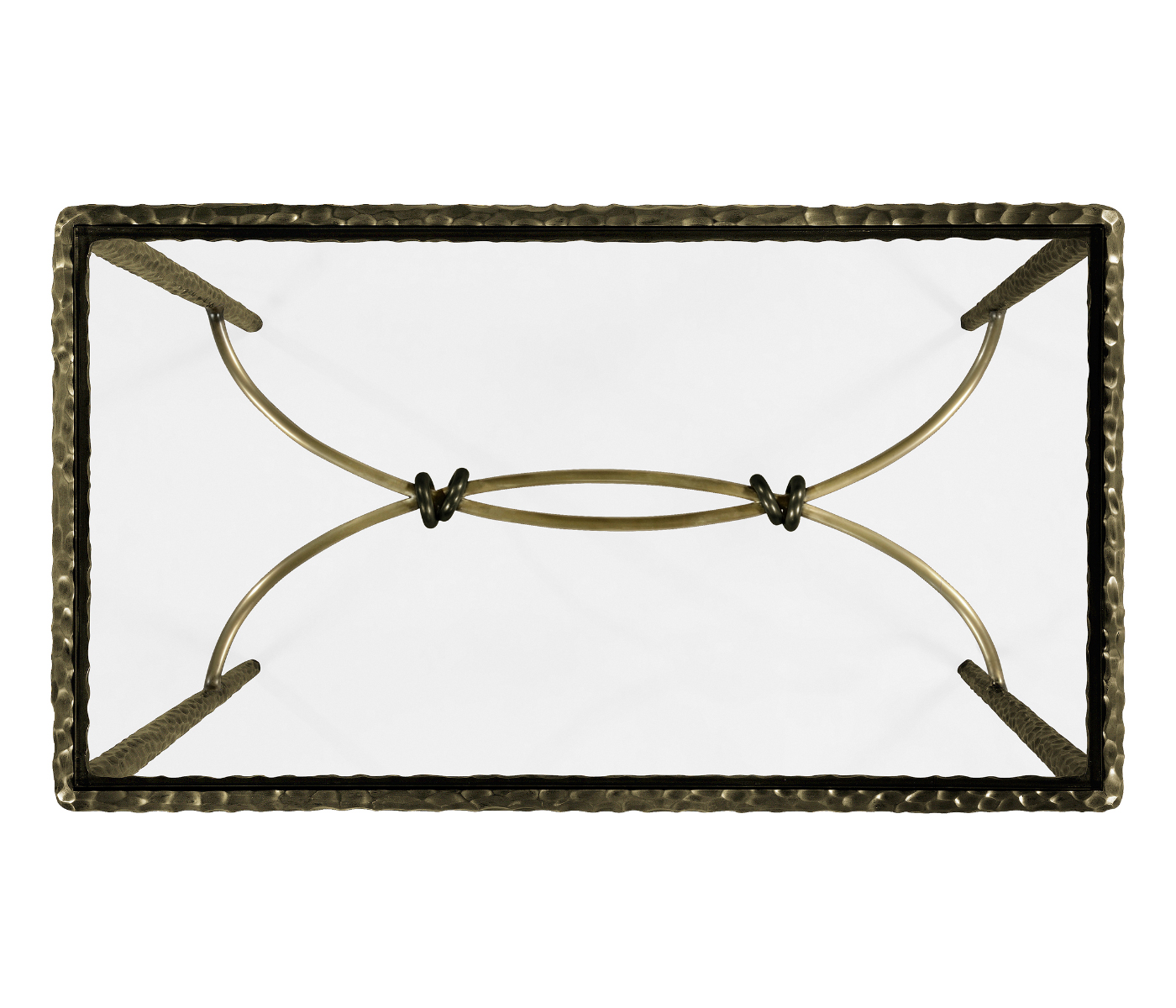Hammered Antique Black Brass Rectangular Side Table