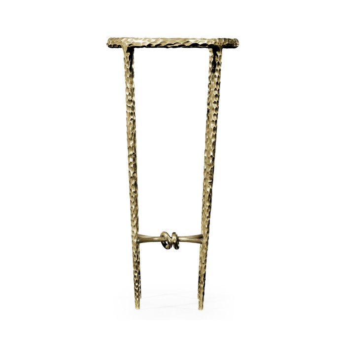 Brass hammered iron circular wine table