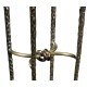 Bronze finish hammered iron circular wine table
