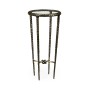 Bronze finish hammered iron circular wine table