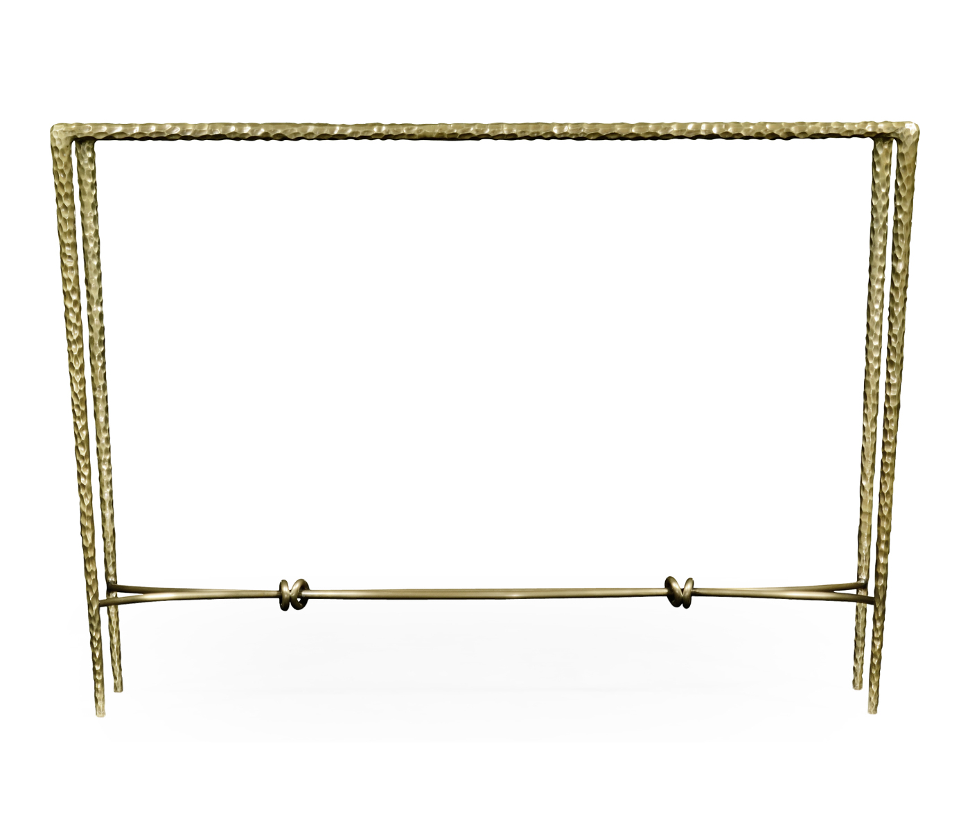 Hammered Light Brown Brass Rectangular Console