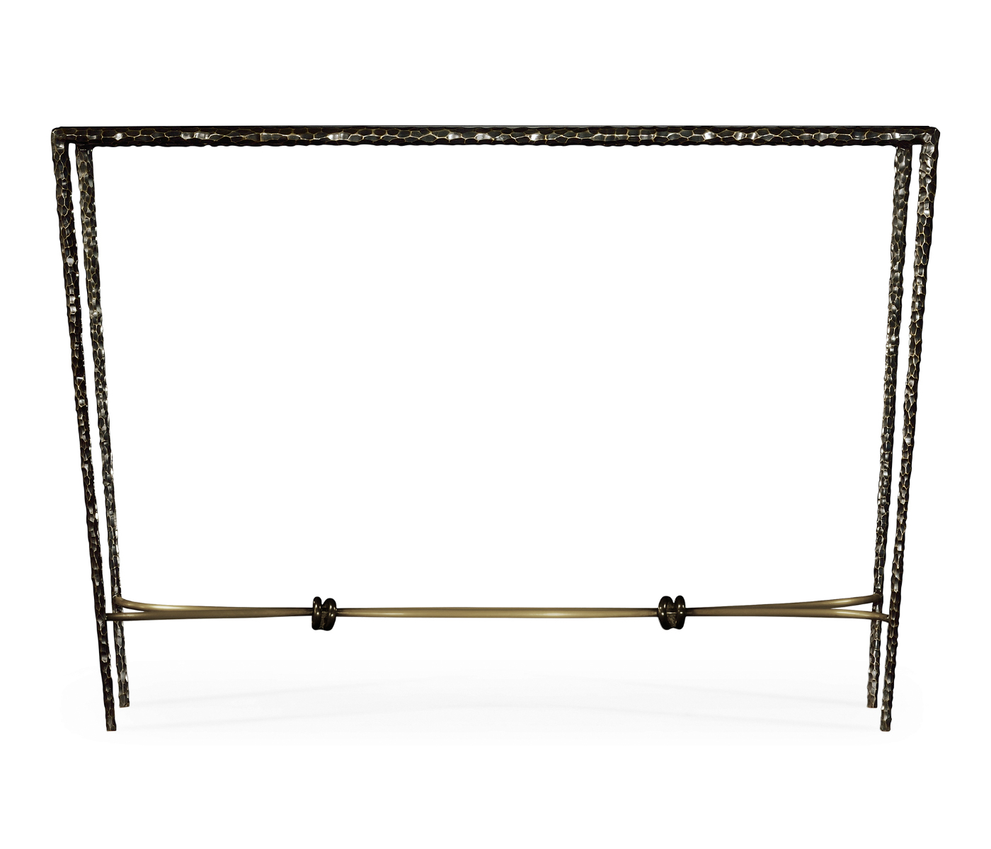 Hammered Antique Black Brass Rectangular Console