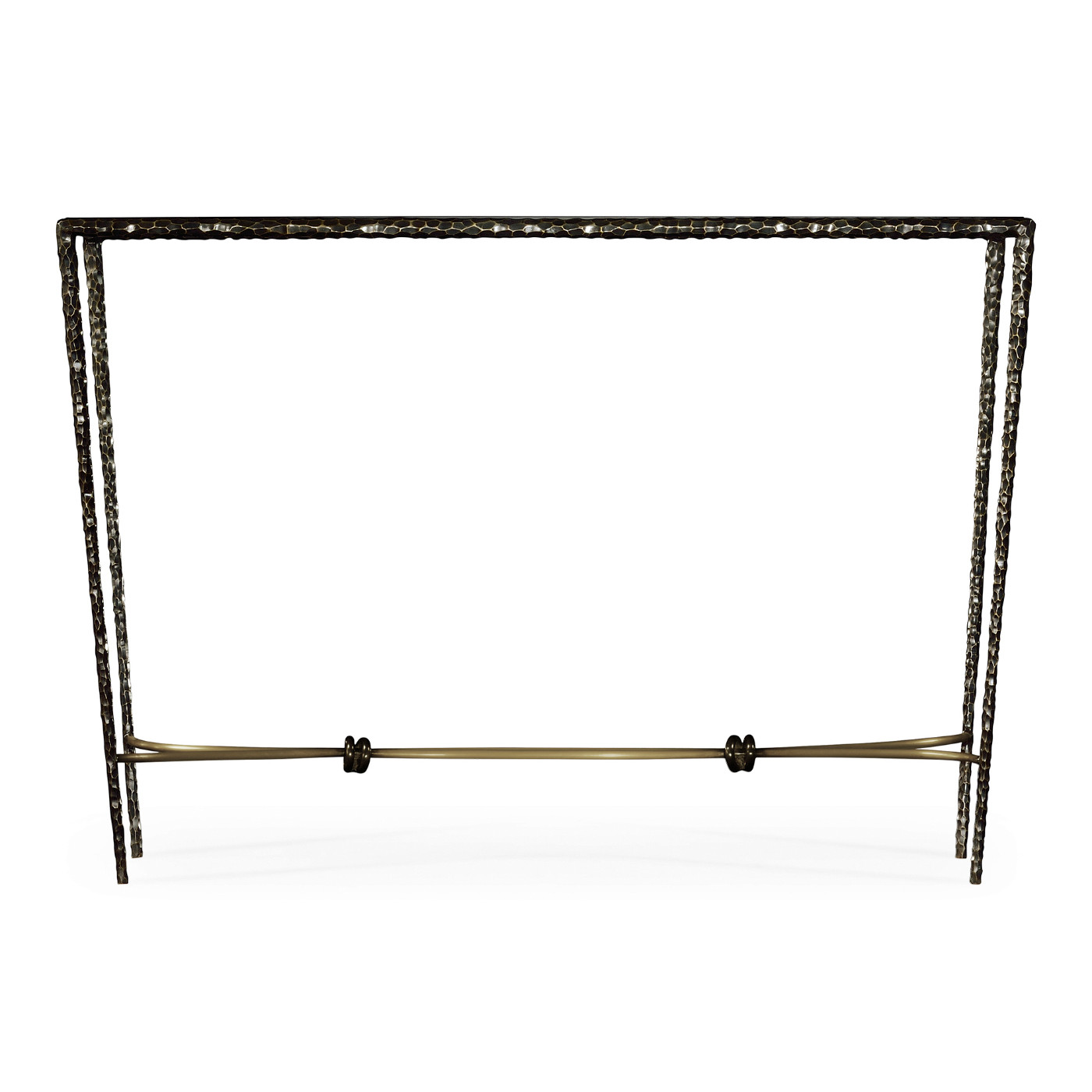 Hammered Antique Black Brass Rectangular Console