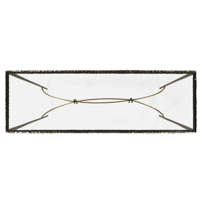 Hammered Antique Black Brass Rectangular Console