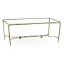 Hammered Light Brown Brass Rectangular Coffee Table