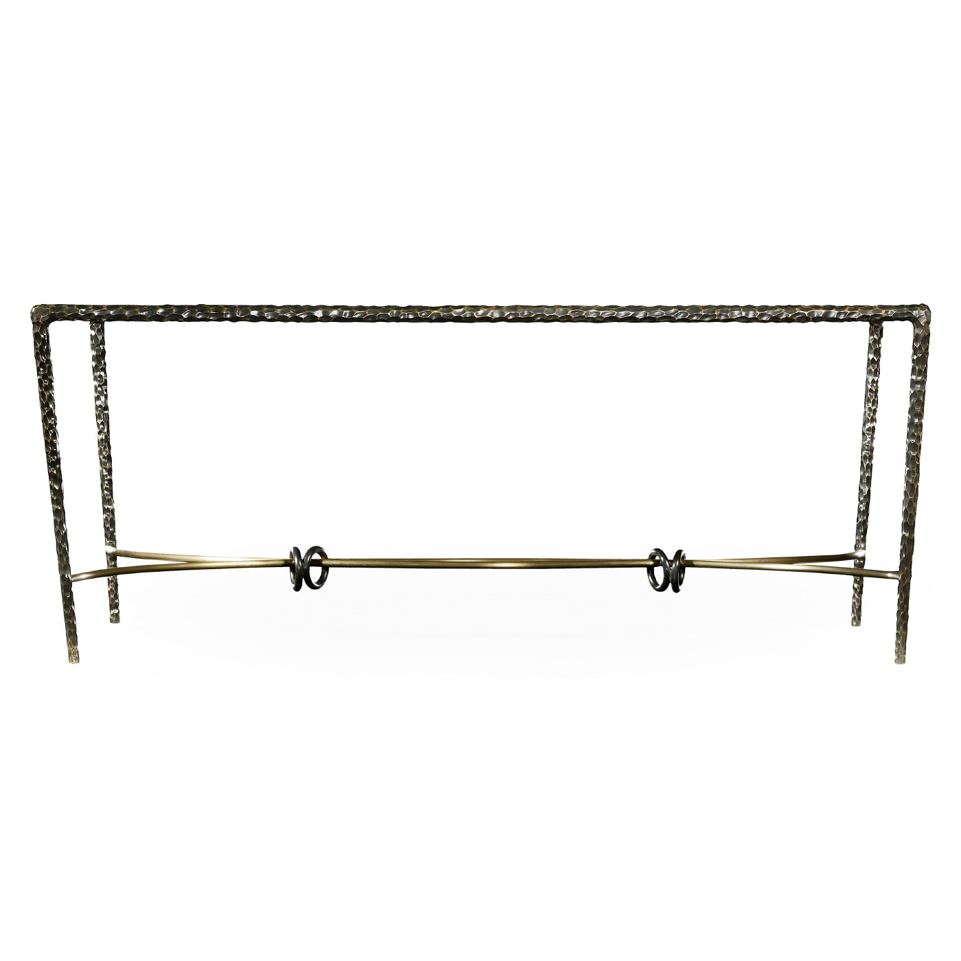 Hammered Anitque Black Brass Rectangular Coffee Table
