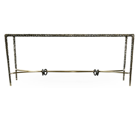 Hammered Anitque Black Brass Rectangular Coffee Table