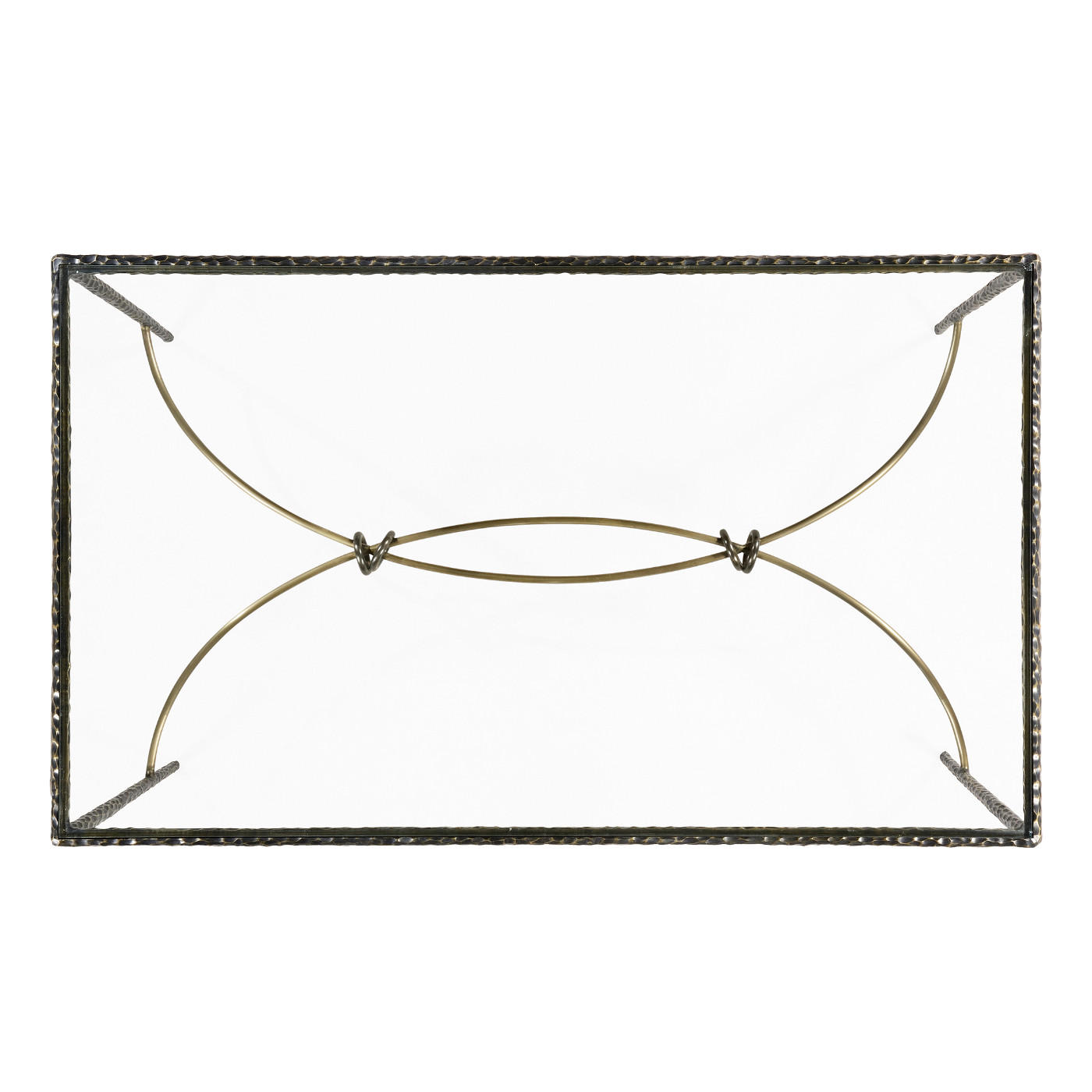 Hammered Anitque Black Brass Rectangular Coffee Table