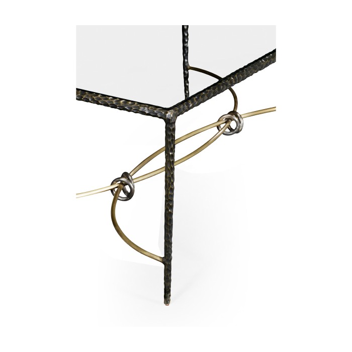 Hammered Anitque Black Brass Rectangular Coffee Table