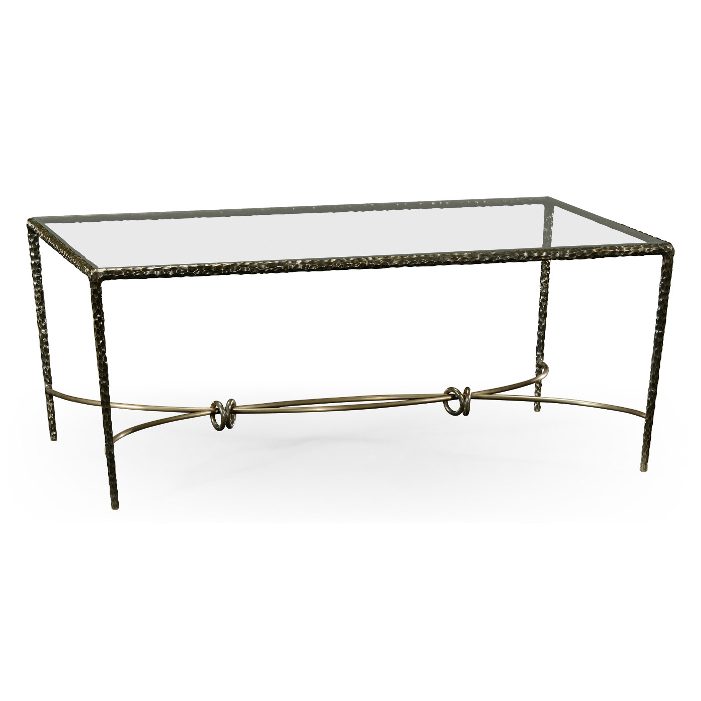 Hammered Anitque Black Brass Rectangular Coffee Table