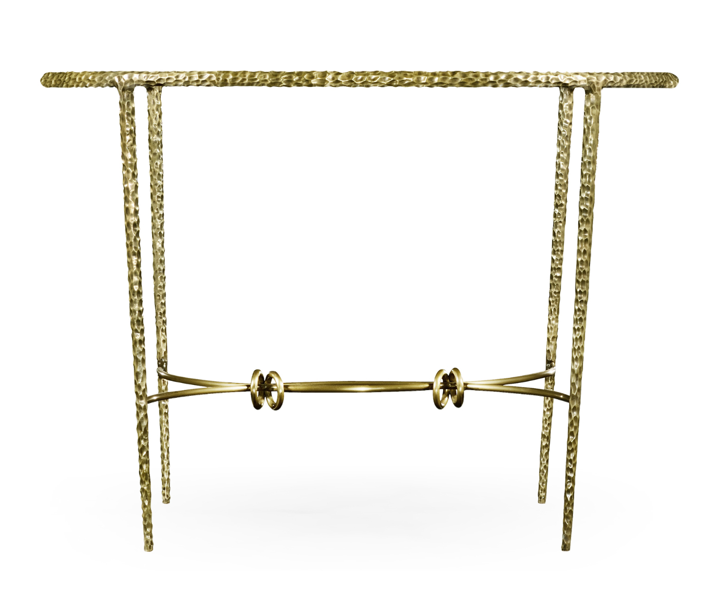 Hammered Light Brown Brass Circular Centre Table