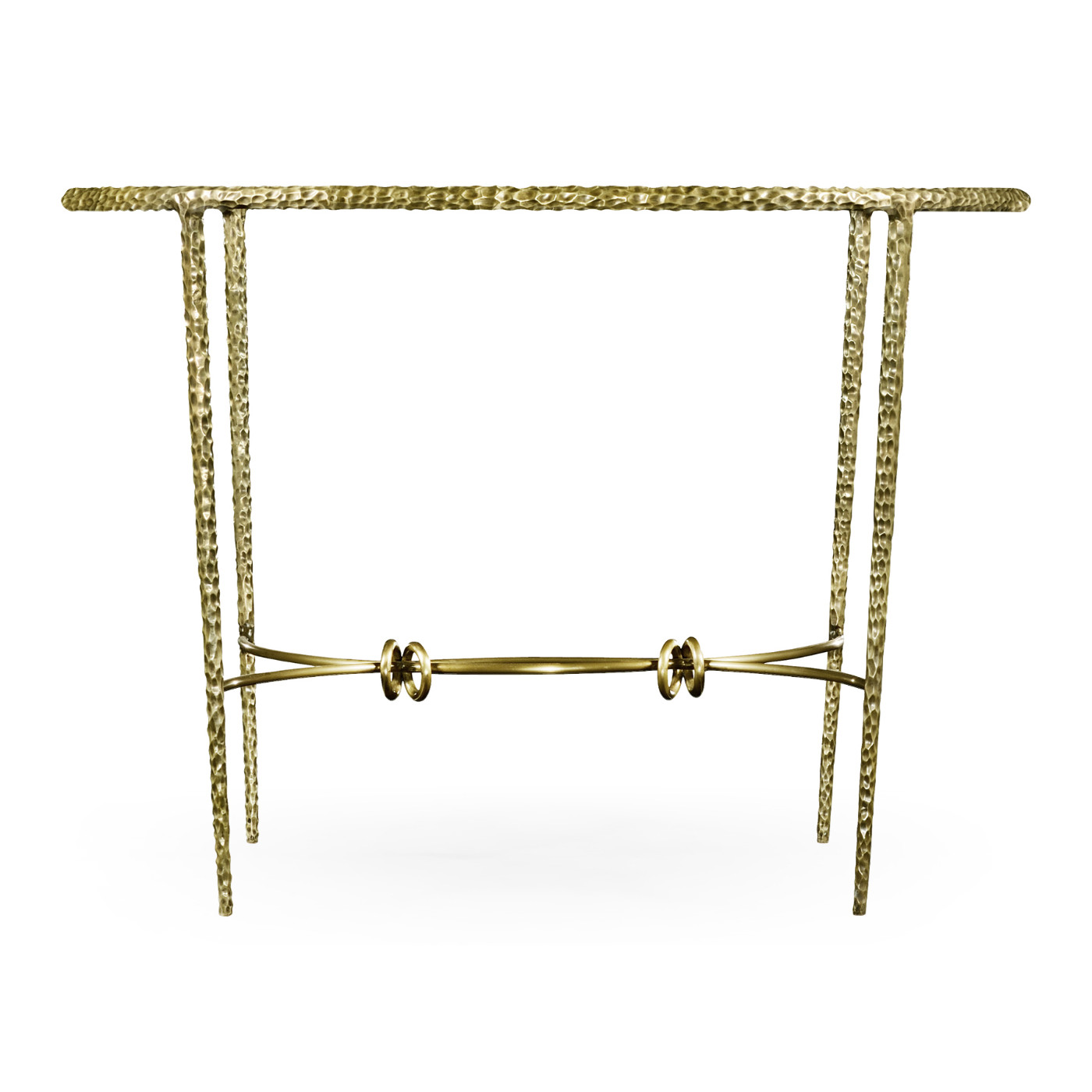 Hammered Light Brown Brass Circular Centre Table