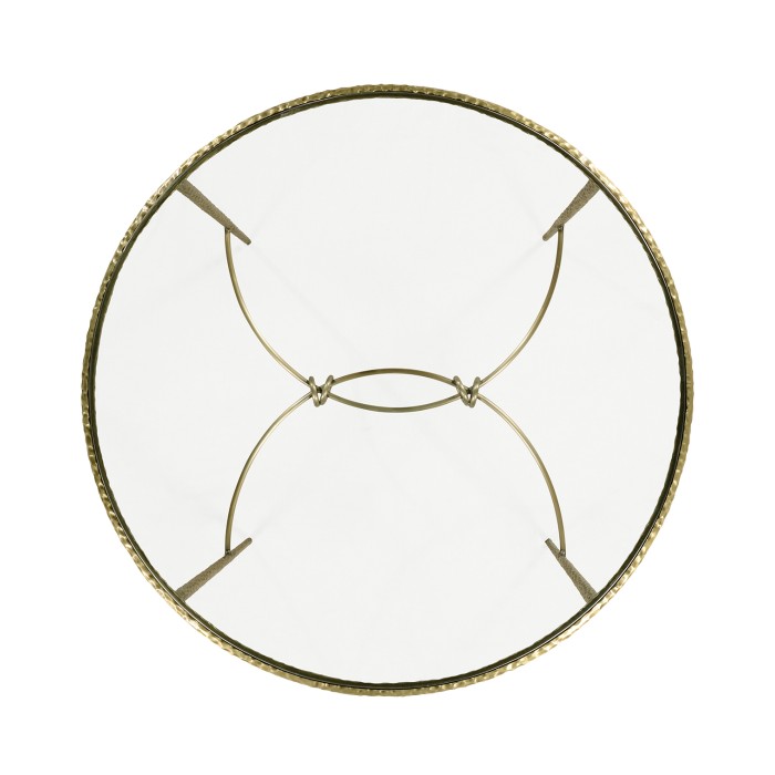 Hammered Light Brown Brass Circular Centre Table