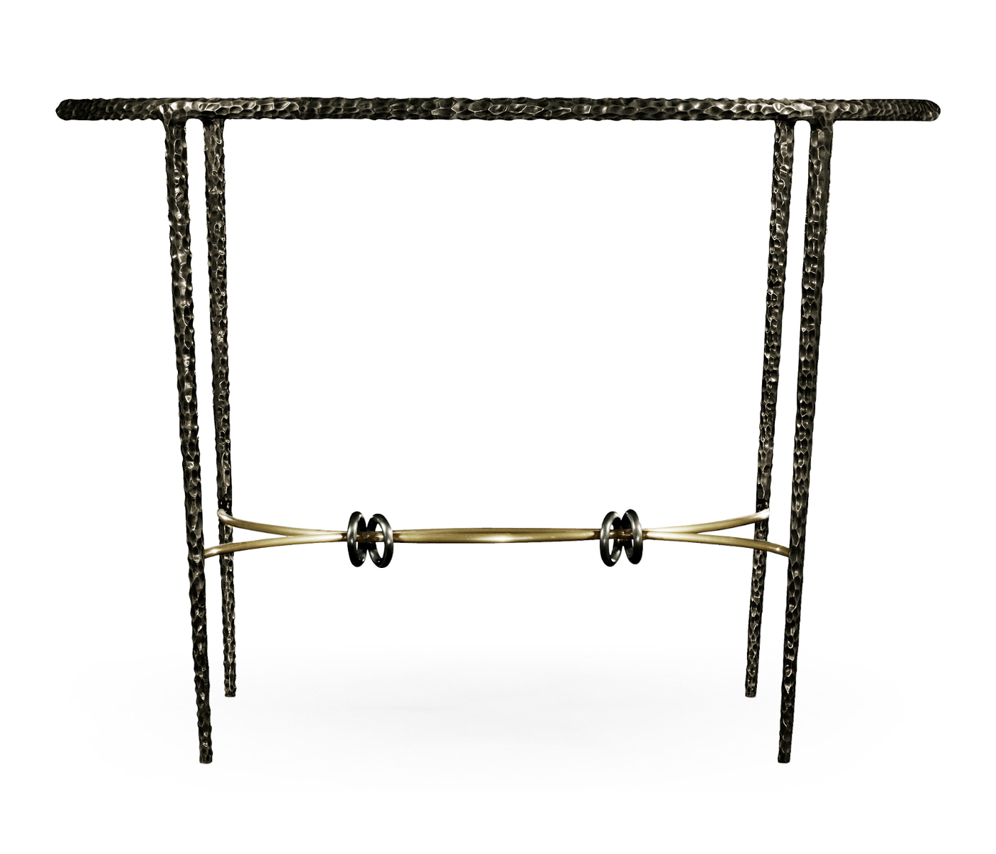 Hammered Antique Black Brass Circular Centre Table