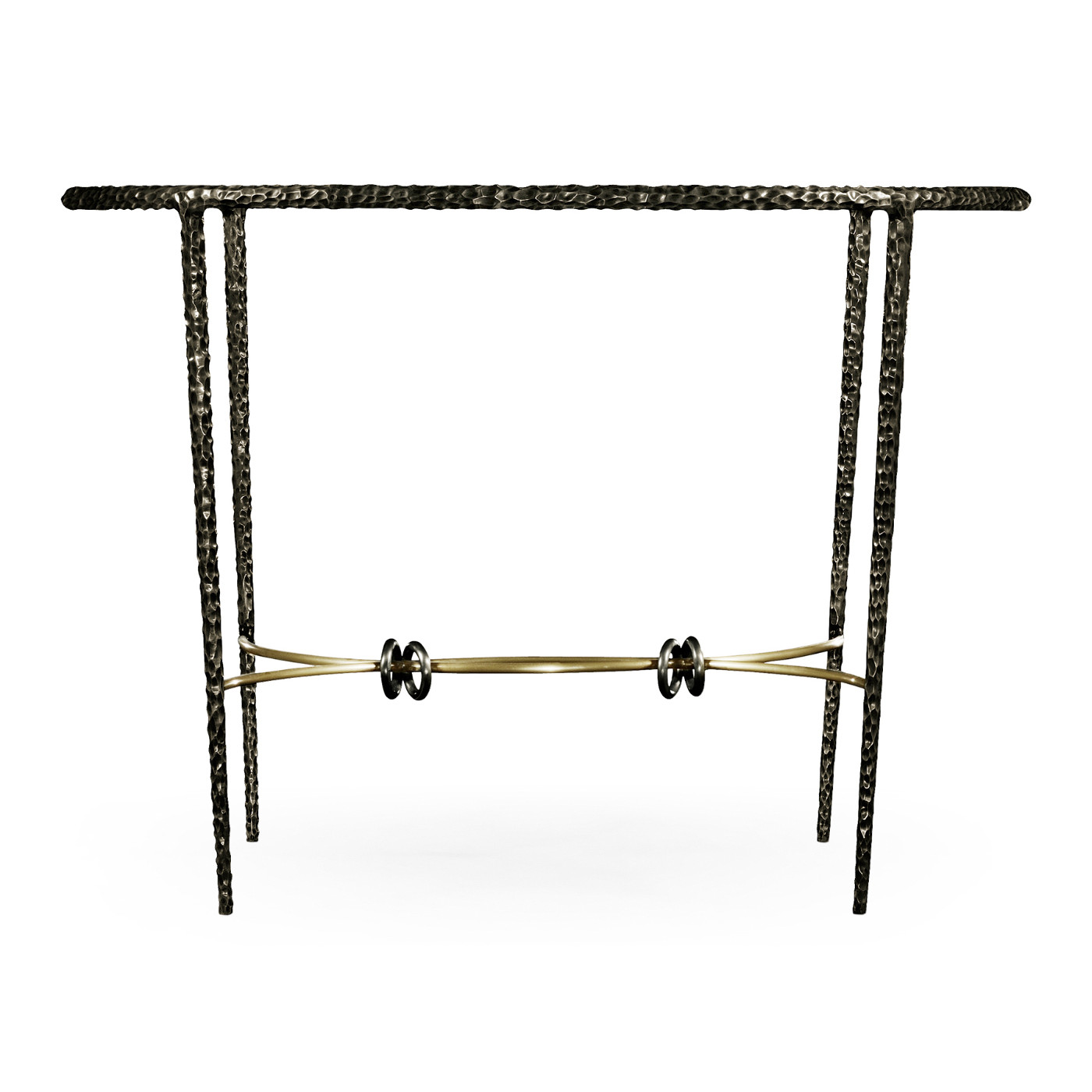 Hammered Antique Black Brass Circular Centre Table