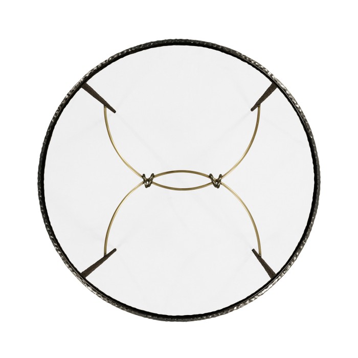 Hammered Antique Black Brass Circular Centre Table