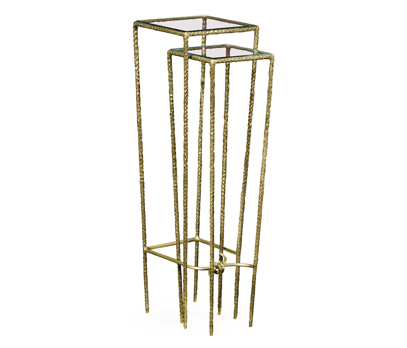 Brass hammered nesting tables