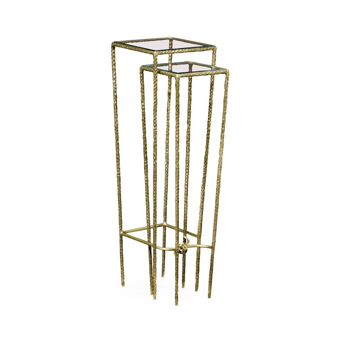 Brass hammered nesting tables