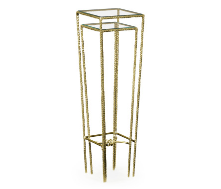Brass hammered nesting tables