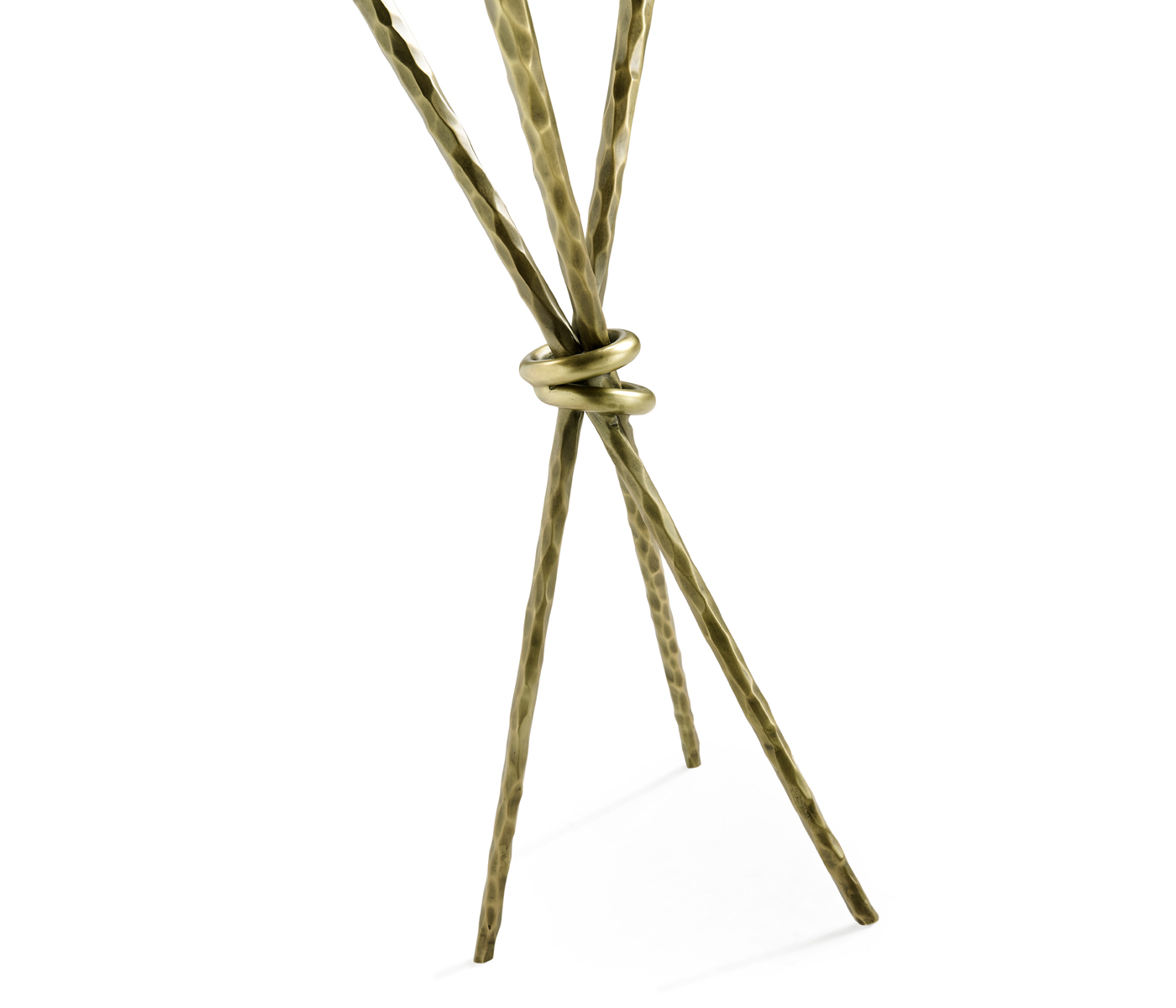 Hammered Light Brown Brass Circular Wine Table