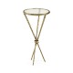 Hammered Light Brown Brass Circular Wine Table