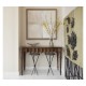 Hammered Light Brown Brass Circular Wine Table