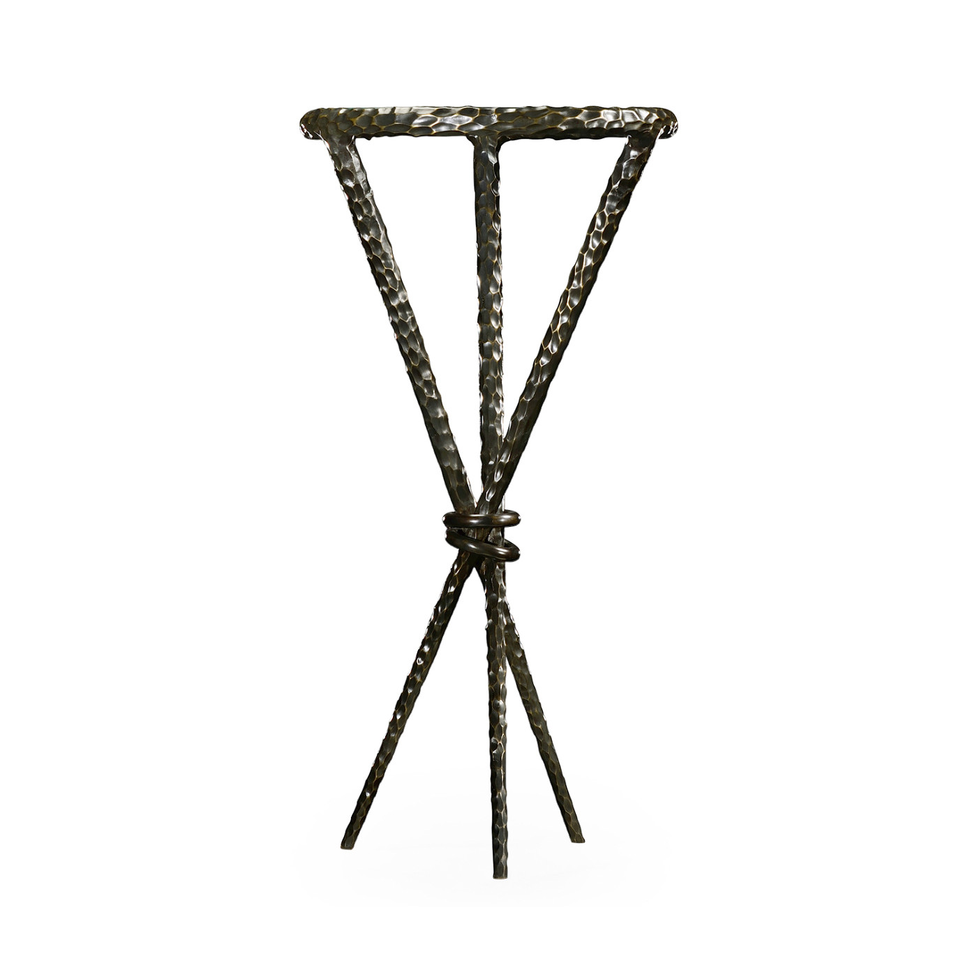 Hammered Antique Black Brass Circular Wine Table