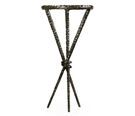 Hammered Antique Black Brass Circular Wine Table