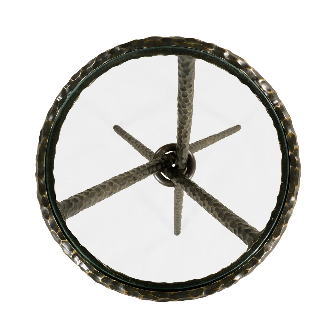 Hammered Antique Black Brass Circular Wine Table