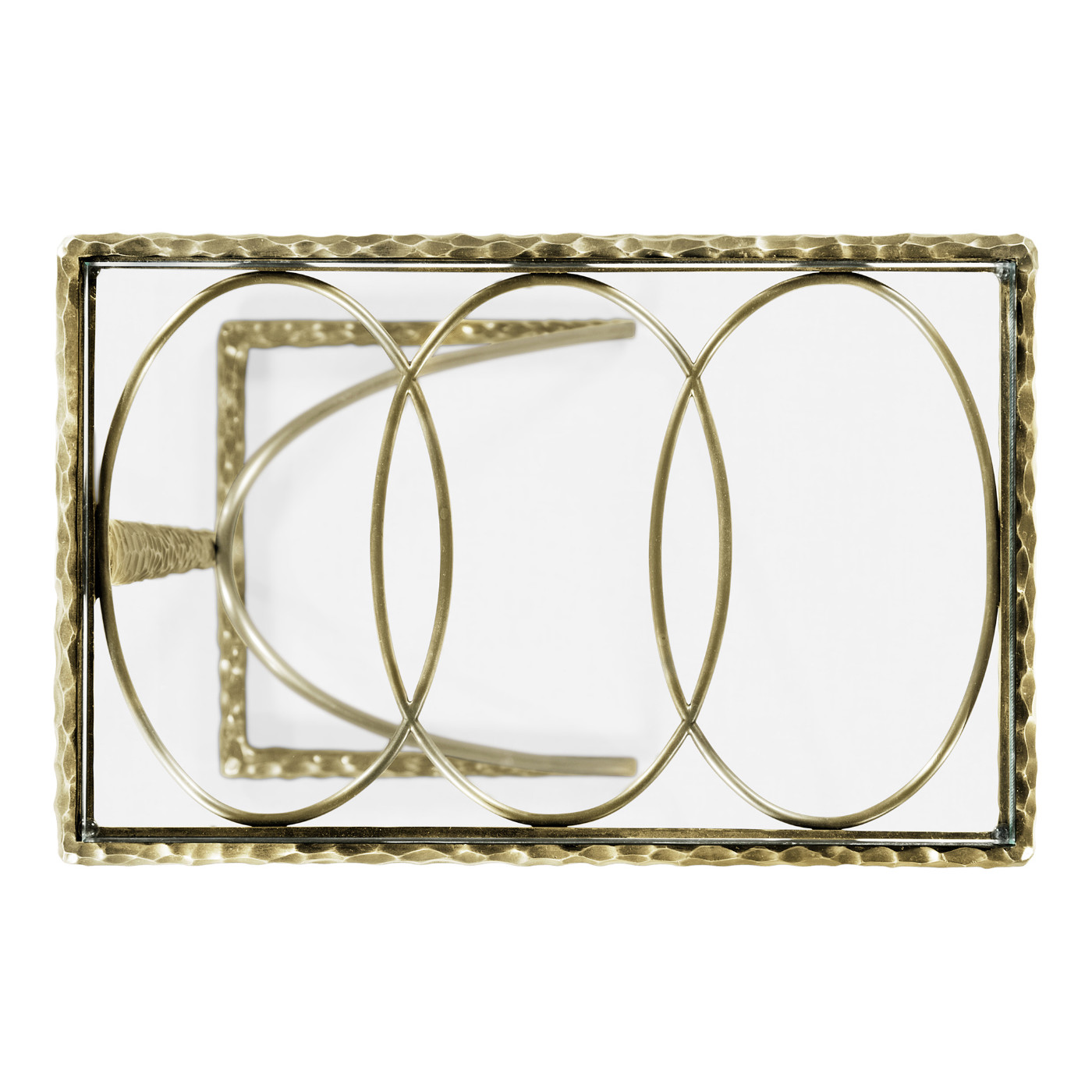 Hammered Light Brown Brass Sofa Drinks Table