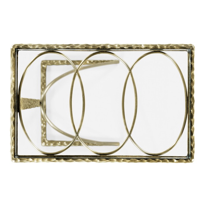Hammered Light Brown Brass Sofa Drinks Table