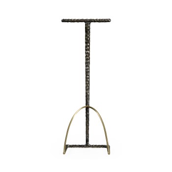 Hammered Antique Black Brass Sofa Drinks Table