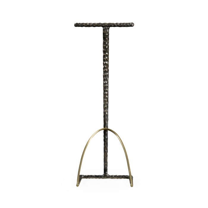 Hammered Antique Black Brass Sofa Drinks Table