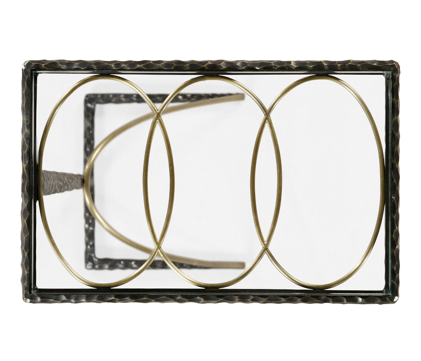 Hammered Antique Black Brass Sofa Drinks Table