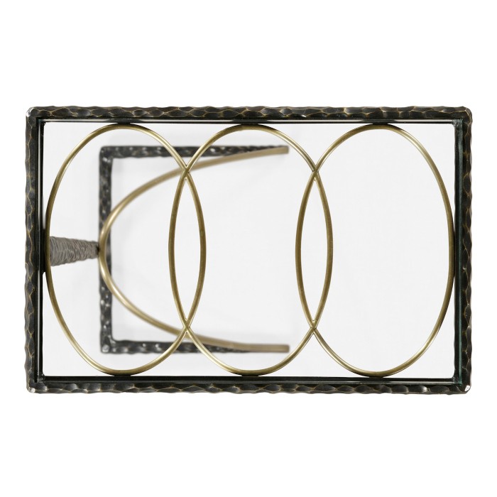 Hammered Antique Black Brass Sofa Drinks Table