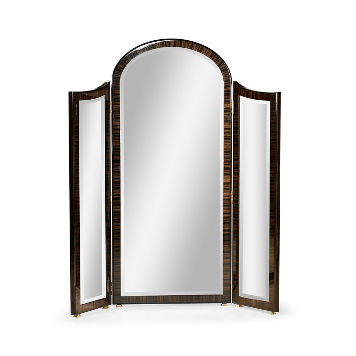 Triple Full Length Art Deco Macassar Ebony High Lustre Mirror