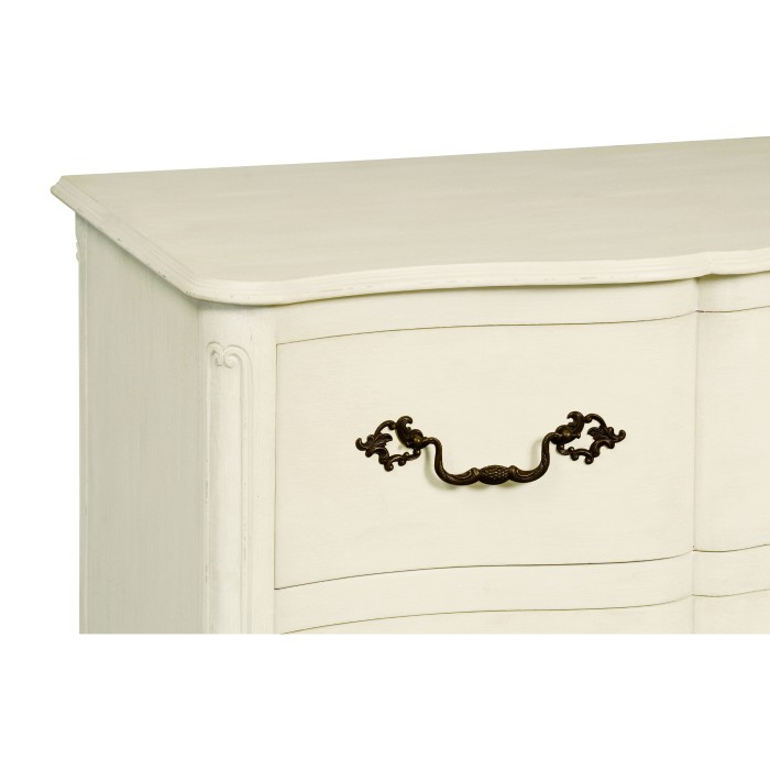 Linen painted French provincial chest of drawers