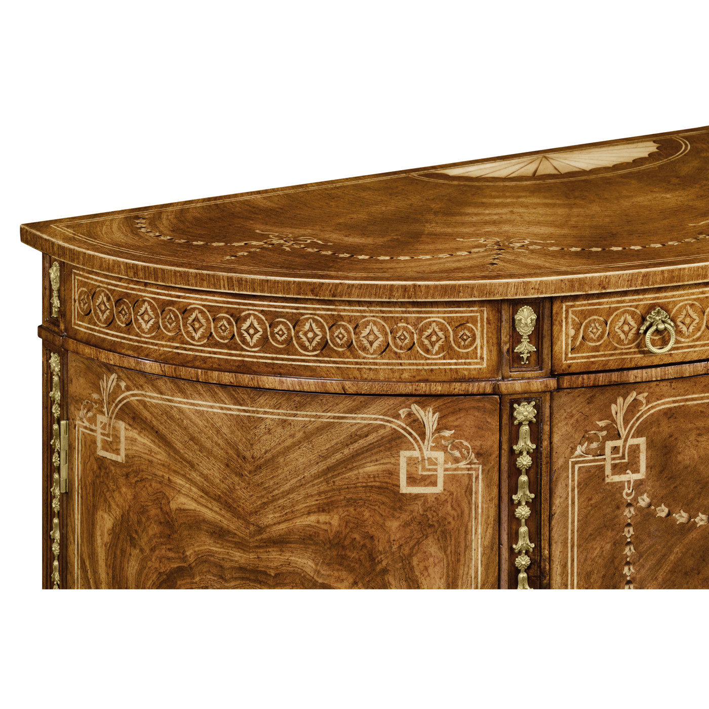 Sheraton Style Bowfront Light Walnut Commode