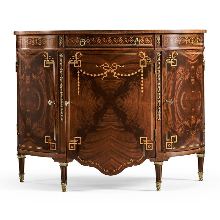 Sheraton Style Bowfront Light Mahogany Commode