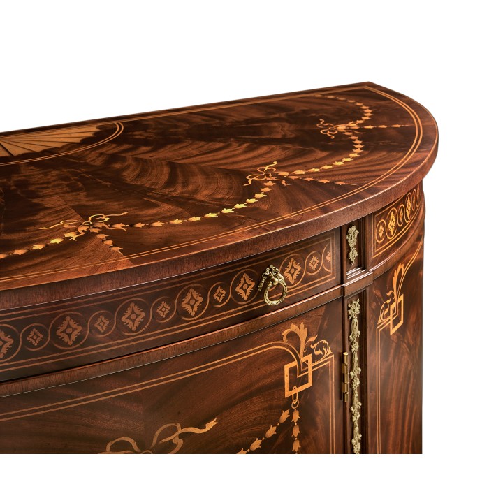 Sheraton Style Bowfront Light Mahogany Commode