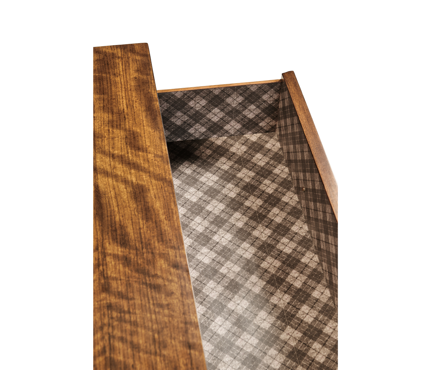 Hand Inlaid Tartan Low Chest