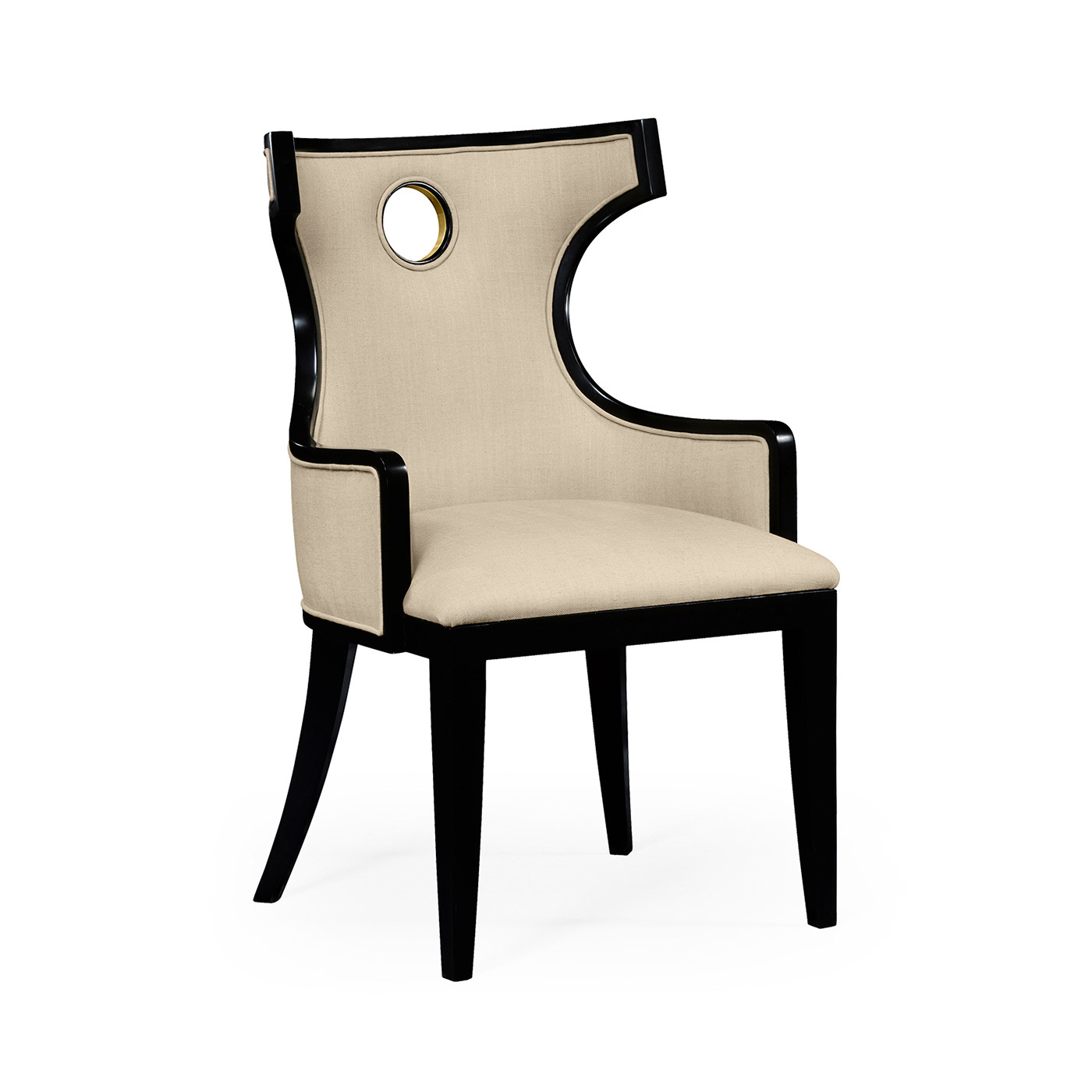 Greek Revival Biedermeier Black Arm Chair