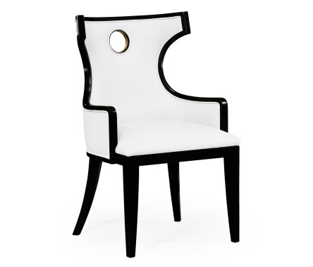 Greek Revival Biedermeier Black Arm Chair