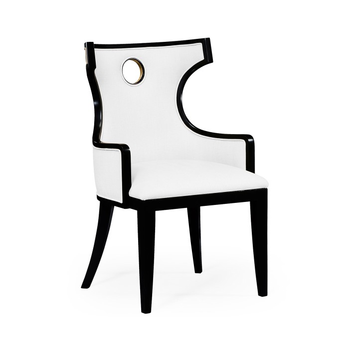 Greek Revival Biedermeier Black Arm Chair